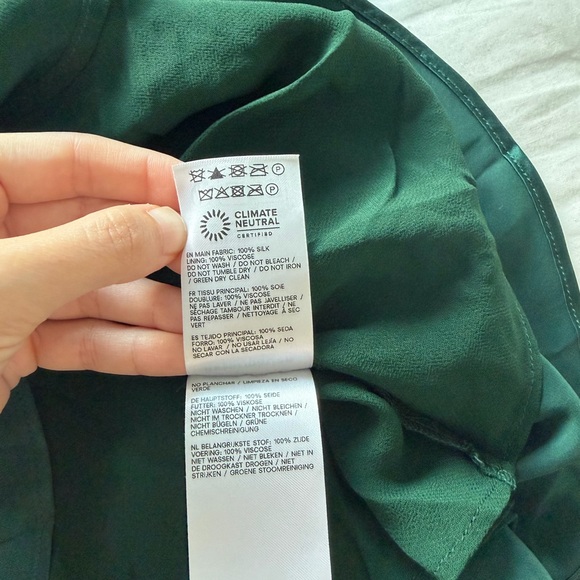 Reformation NWT 2 Anaiis Silk Maxi Dress Open Back Forest Green - Picture 7 of 8